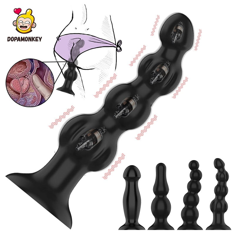 Prostate Vibration Massager Suction Cup Butt Plug Vaginal...